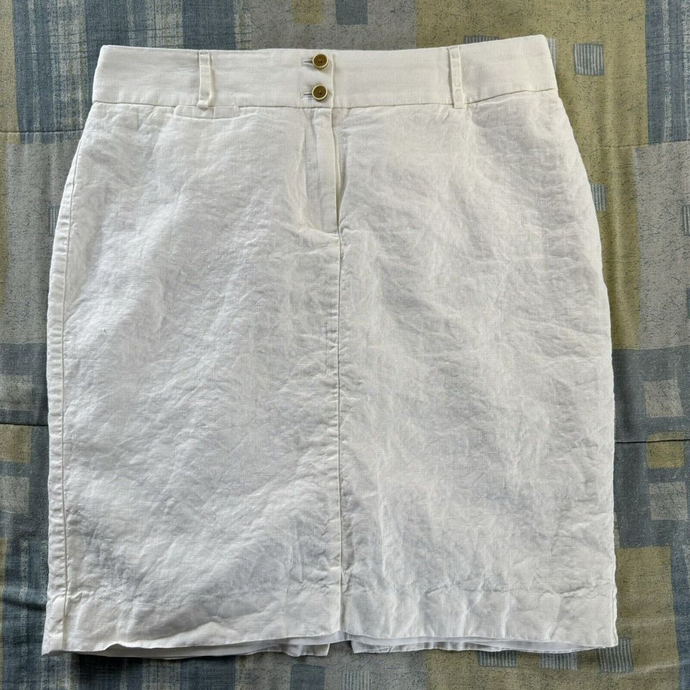 Banana Republic Womens Skirt 14 Cream White Skirt